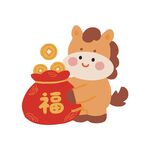 马年马元素卡通马马上发财