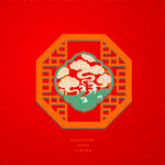 中式新春窗画装饰图案