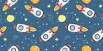 太空火箭星星图案背景