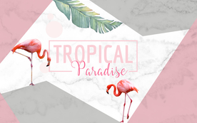 热带植物背景墙 大理石背景墙