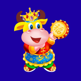 牛年大吉牛年门画牛年门贴卡通牛