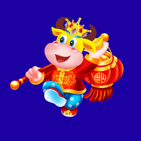 牛年门画牛年门贴卡通牛