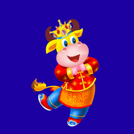 牛年门画牛年门贴卡通牛