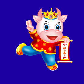 牛年门画牛年门贴牛年大吉卡通牛