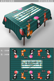 可爱猫咪卡通桌布