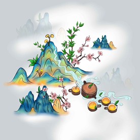 手绘茶插画