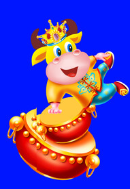 牛年门画牛年门贴卡通牛