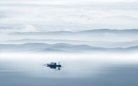 中式山水画水墨电视背景墙