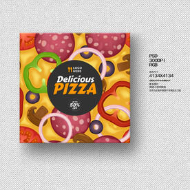 卡通披萨外卖包装平面设计