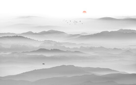 新中式山水背景墙