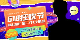 618狂欢促销直播人物展板