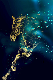 新中式轻奢骏马抽象装饰画