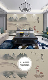 工笔画山水背景