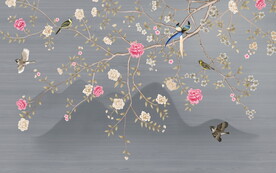 手绘山水背景墙