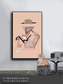 豪华抽象色块装饰画 