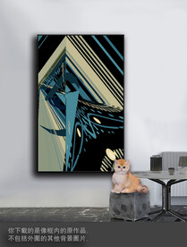 豪华抽象色块装饰画 