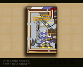 欧式古典抽象色块装饰画