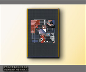 西部牛仔抽象装饰画