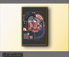 西部牛仔抽象装饰画