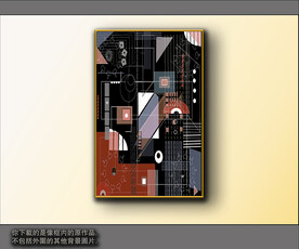 西部牛仔抽象装饰画