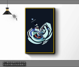 欧式黑白风格抽象装饰画