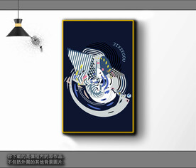 欧式黑白风格抽象装饰画