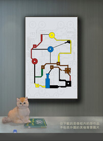 现代抽象线条色块装饰画