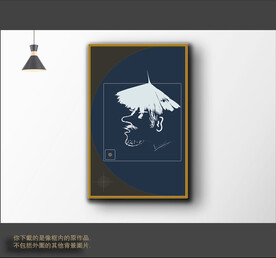 抽象色块组合装饰画