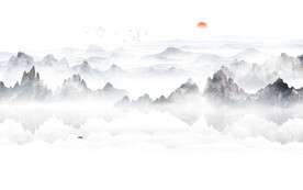 最新意境客厅山水 TIF分层