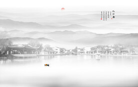 山水画电视背景墙