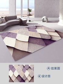 现代简约几何图形线条客厅地毯