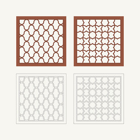 正方形窗花格 花窗 中式图案