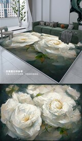 北欧轻奢浪漫清新玫瑰花朵地毯