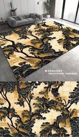 复古美式轻奢抽象花纹地垫地毯