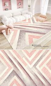 北欧现代简约粉色地毯地垫