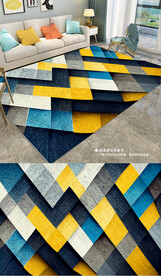 北欧现代艺术几何抽象地毯地垫