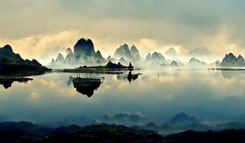 新中式现代轻奢禅意山水装饰画