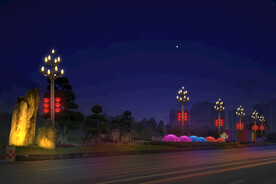 春节街道亮化PSD分层效果 