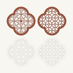 梅花形窗花格 花窗 中式图案