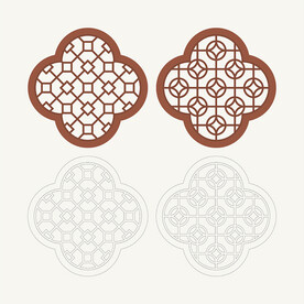 梅花形窗花格 花窗 中式图案