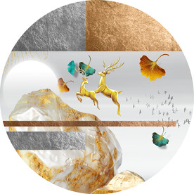 新中式麋鹿装饰画