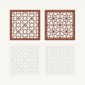 正方形窗花格 花窗 中式图案