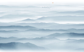 新中式山水墙画背景墙