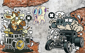 抽象手绘涂鸦背景