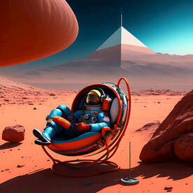  AI插画艺术火星