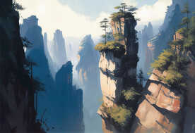 当代油画 张家界