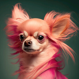 橙色长毛宠物狗