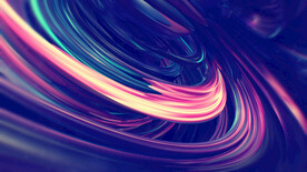 紫色炫彩线条酸性金属质感流体