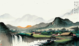 意境 水墨山水画