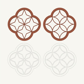 梅花形窗花格 花窗 中式图案